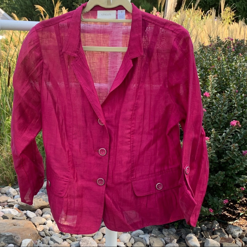 Chico’s - Fuchsia Sheer Jacket